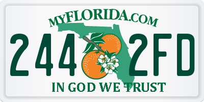 FL license plate 2442FD
