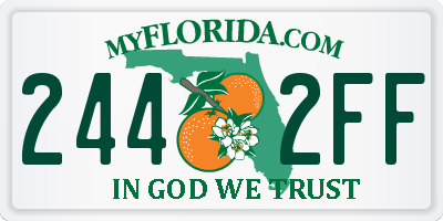 FL license plate 2442FF