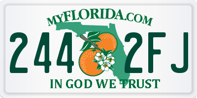 FL license plate 2442FJ