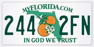 FL license plate 2442FN