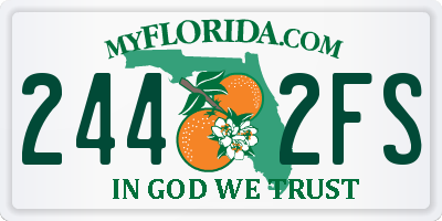 FL license plate 2442FS