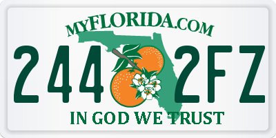 FL license plate 2442FZ