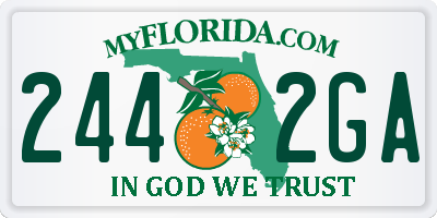 FL license plate 2442GA