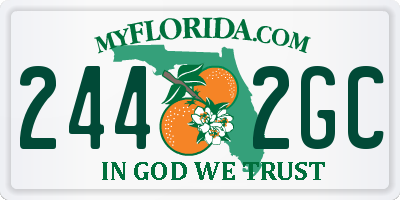 FL license plate 2442GC