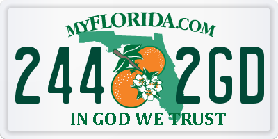 FL license plate 2442GD