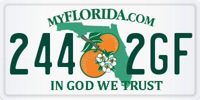 FL license plate 2442GF