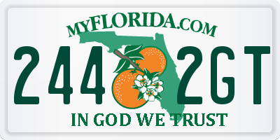 FL license plate 2442GT