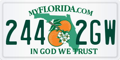 FL license plate 2442GW