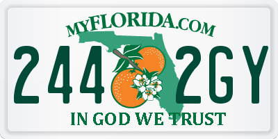 FL license plate 2442GY
