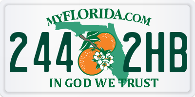 FL license plate 2442HB