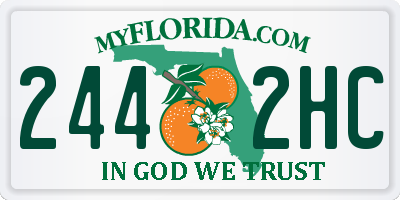 FL license plate 2442HC