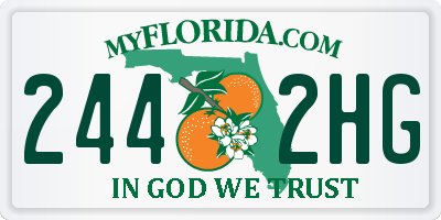 FL license plate 2442HG