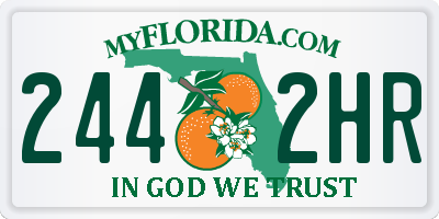 FL license plate 2442HR