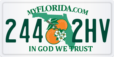 FL license plate 2442HV