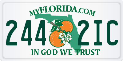 FL license plate 2442IC