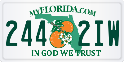 FL license plate 2442IW