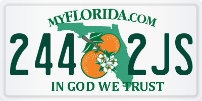 FL license plate 2442JS