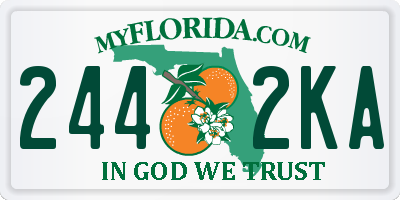 FL license plate 2442KA