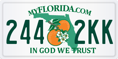 FL license plate 2442KK