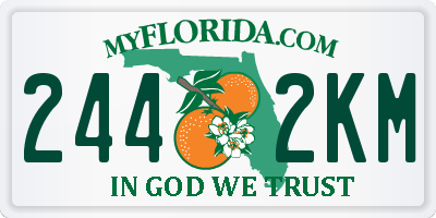 FL license plate 2442KM