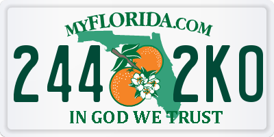 FL license plate 2442KO