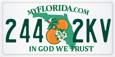 FL license plate 2442KV