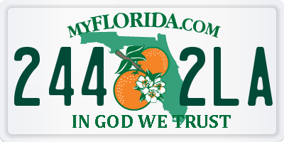 FL license plate 2442LA