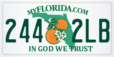FL license plate 2442LB