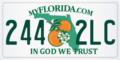 FL license plate 2442LC