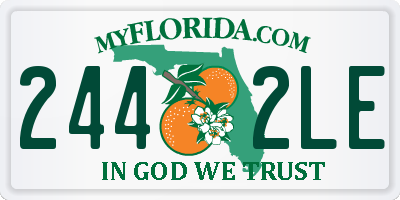 FL license plate 2442LE