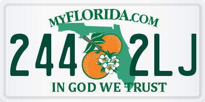 FL license plate 2442LJ