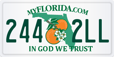 FL license plate 2442LL
