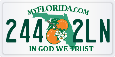 FL license plate 2442LN