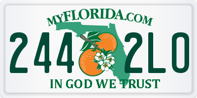 FL license plate 2442LO