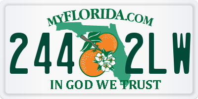 FL license plate 2442LW