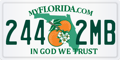FL license plate 2442MB