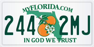 FL license plate 2442MJ
