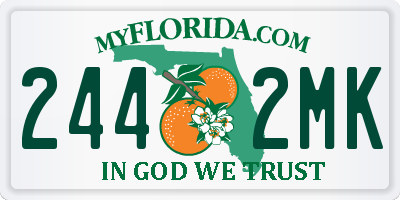 FL license plate 2442MK