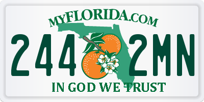 FL license plate 2442MN