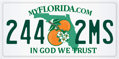 FL license plate 2442MS