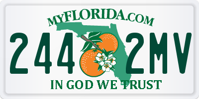 FL license plate 2442MV