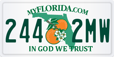 FL license plate 2442MW