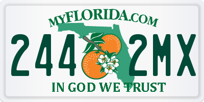 FL license plate 2442MX