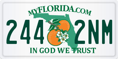 FL license plate 2442NM