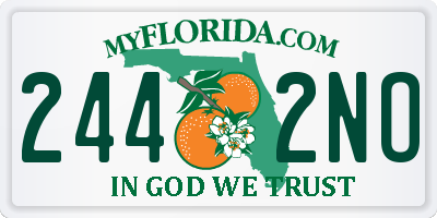 FL license plate 2442NO