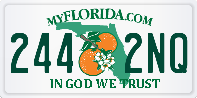 FL license plate 2442NQ