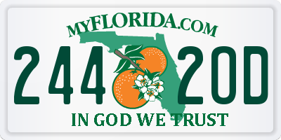 FL license plate 2442OD