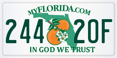 FL license plate 2442OF