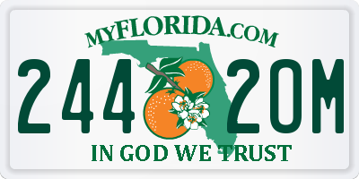 FL license plate 2442OM
