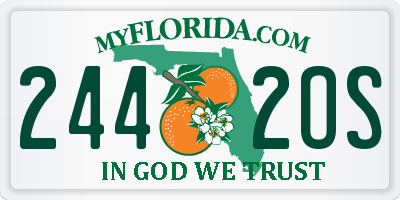 FL license plate 2442OS